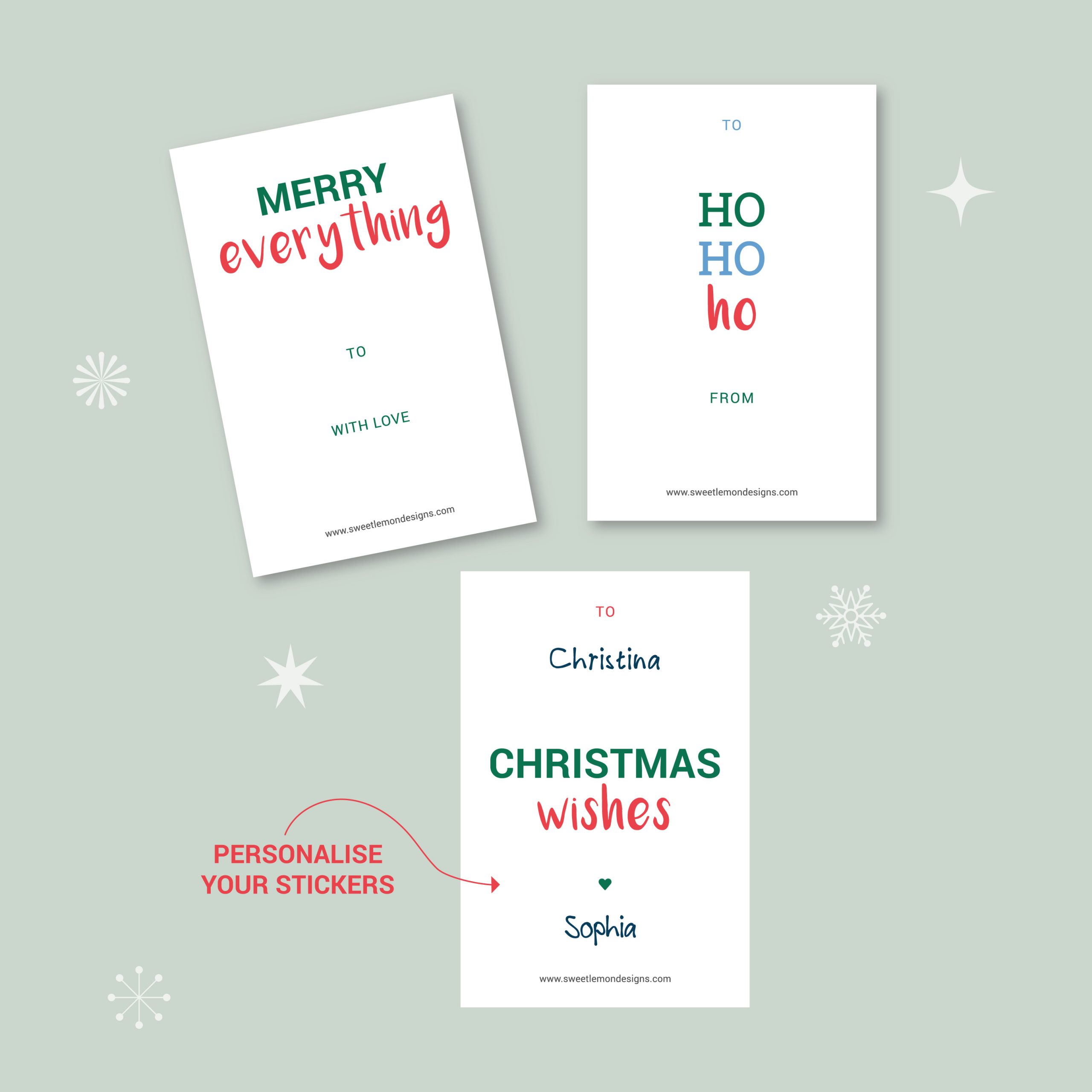 Winter White Sticker Labels