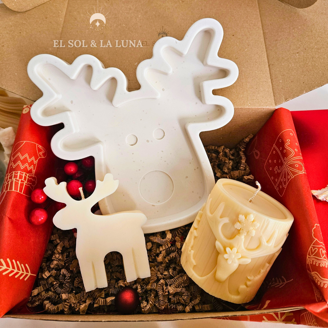 Reindeer tray & reindeer candles