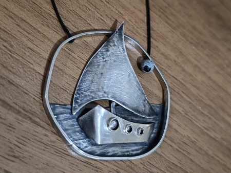 Sail away boat necklace
