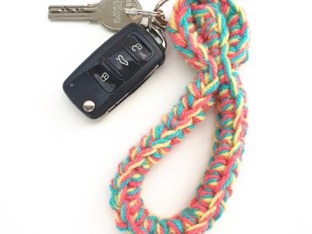 "Fluffy Link" colourful handsfree keychain - with key