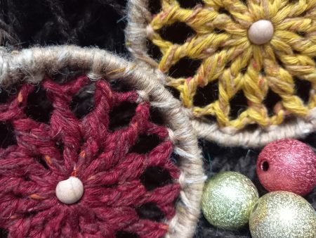 Handmade Crochet Mandala Christmas ornaments!