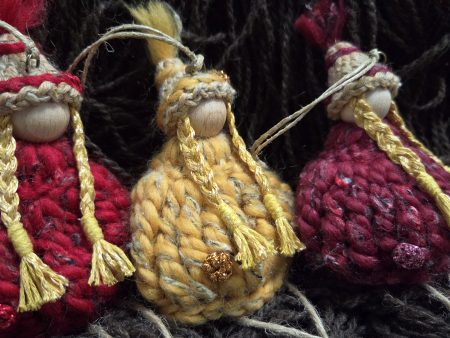 Wooden bead Hanging Doll, Christmas Ornaments