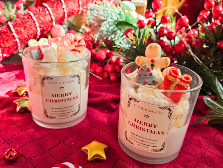 merry christmas glass jar candle