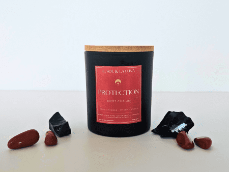 protection crystal candle