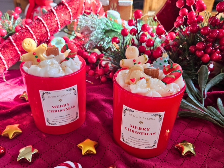 christmas red jar candle