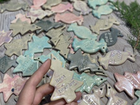 Ceramic Christmas ornaments with wishes