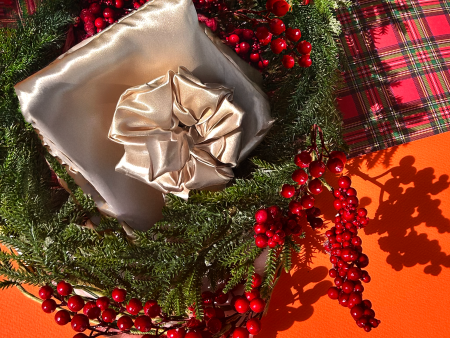 Set of satin pillowcase & scrunchie