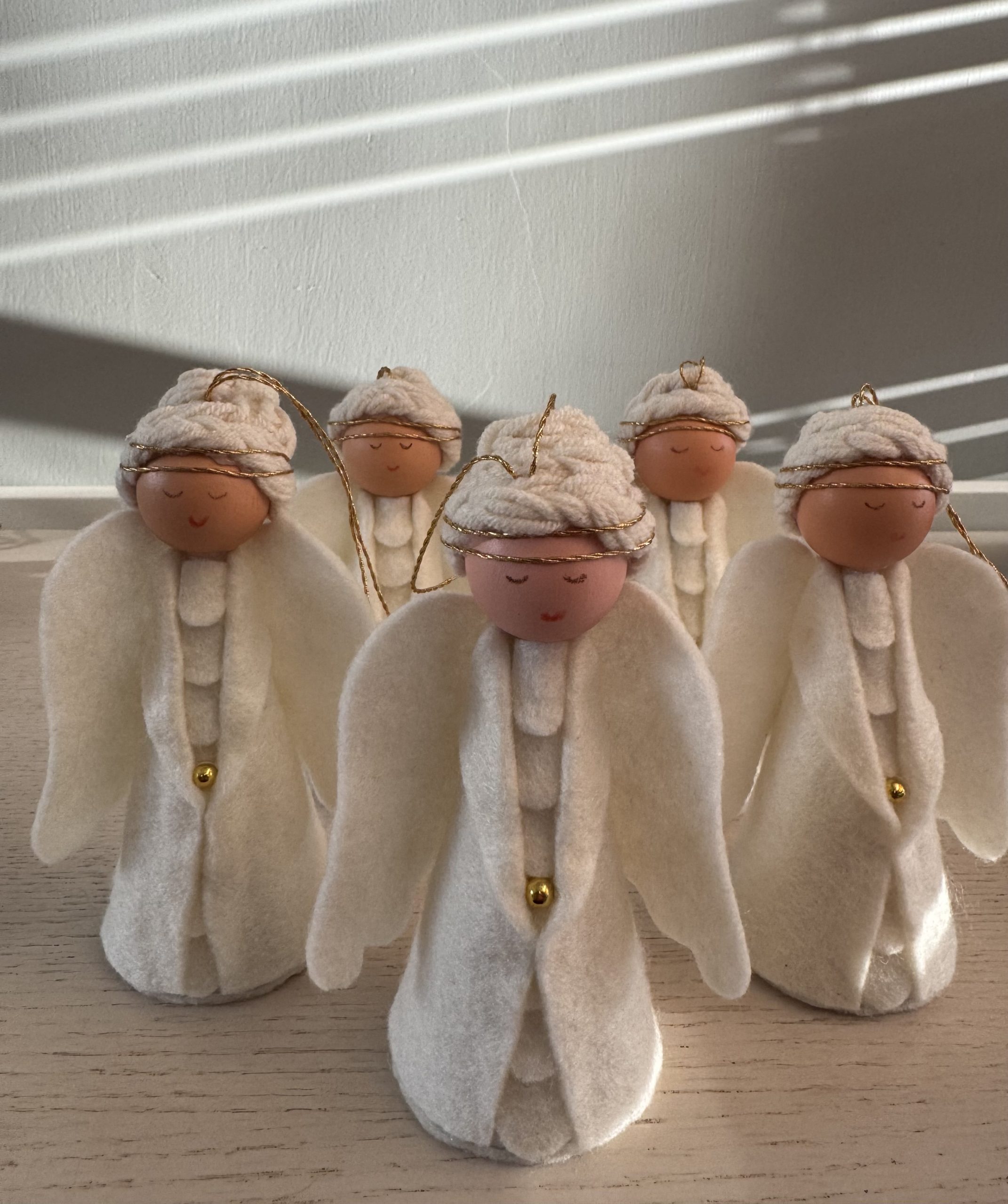 Adorable Felt Angel Christmas tree decoration-5 available - Image 3