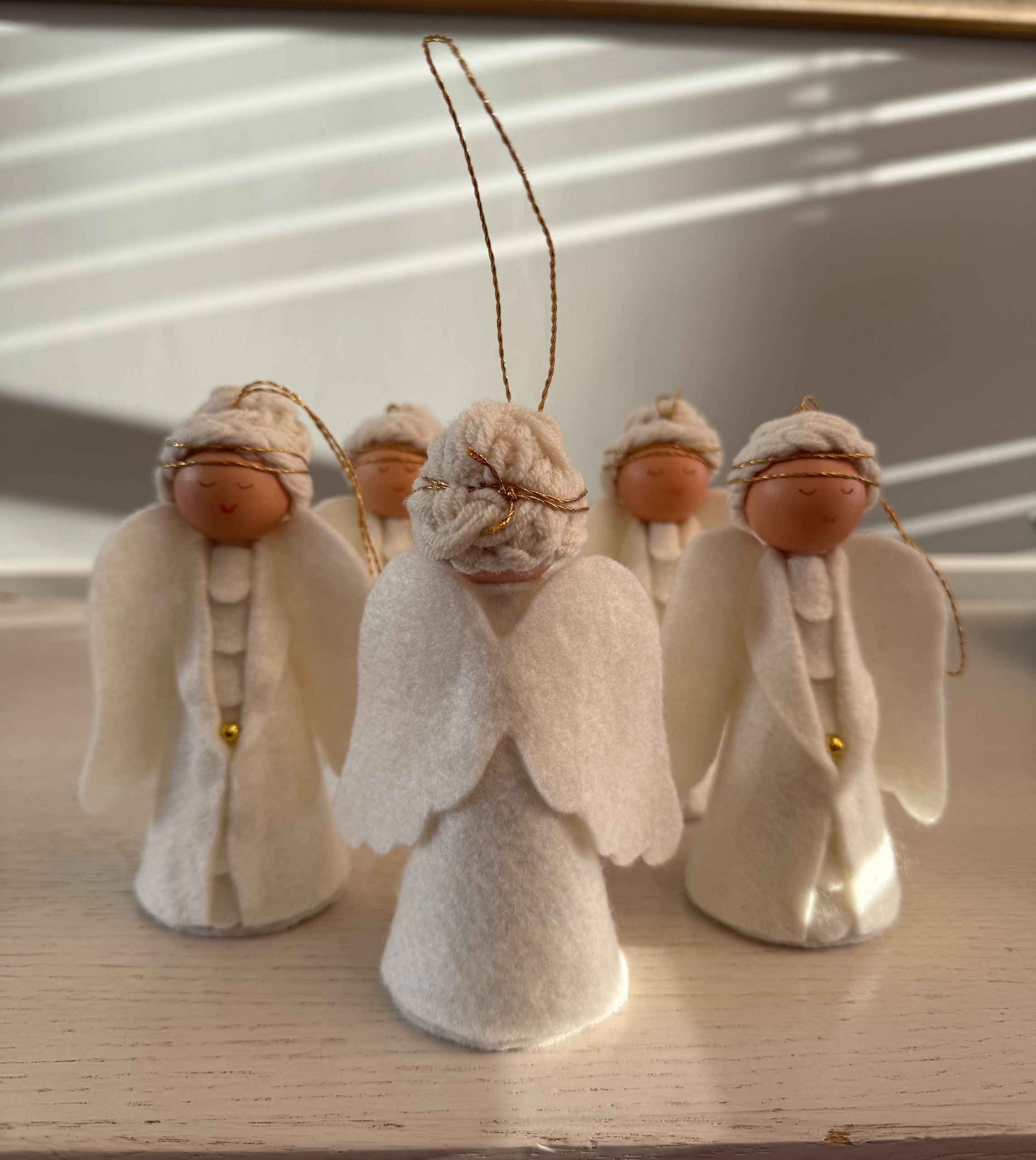 Adorable Felt Angel Christmas tree decoration-5 available - Image 4