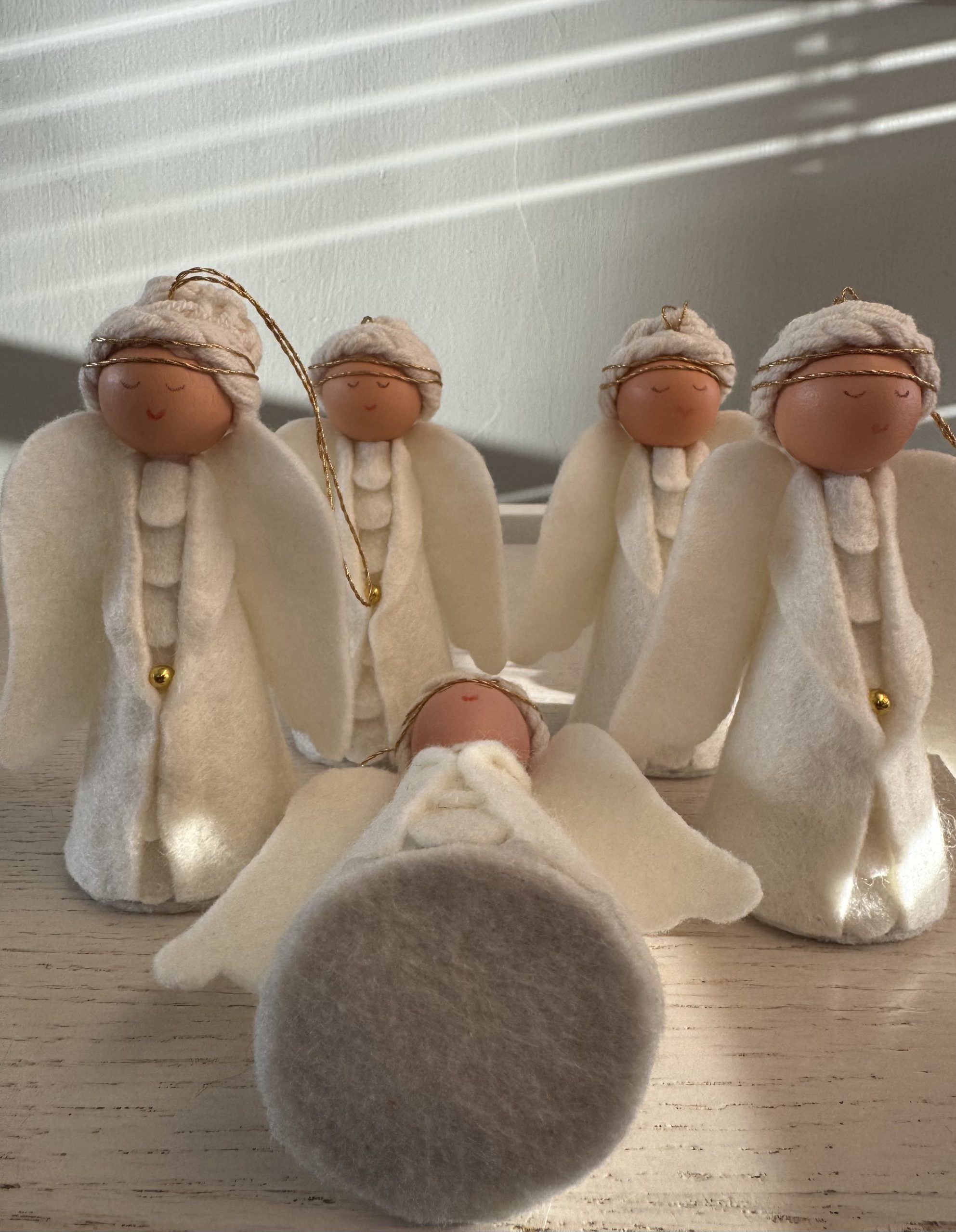 Adorable Felt Angel Christmas tree decoration-5 available - Image 5