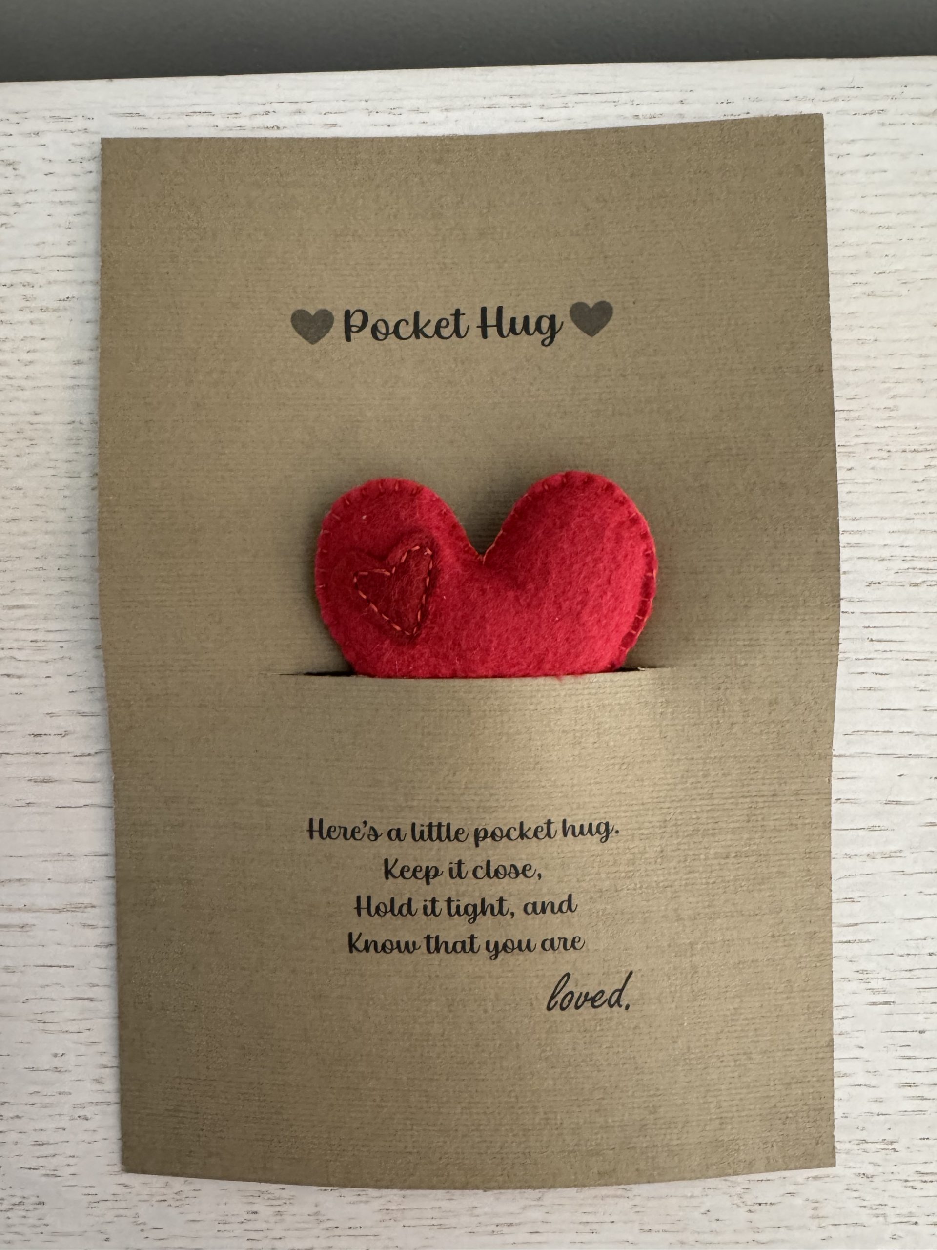 Handmade Felt Pocket Hug