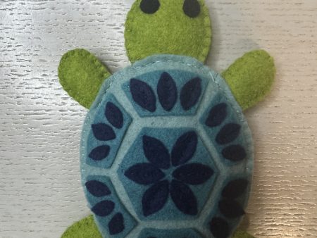 Cute Felt Sea Turtle Magnet - 3 colours - Green