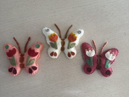 Handmade Felt Butterfly magnets - 3 colours