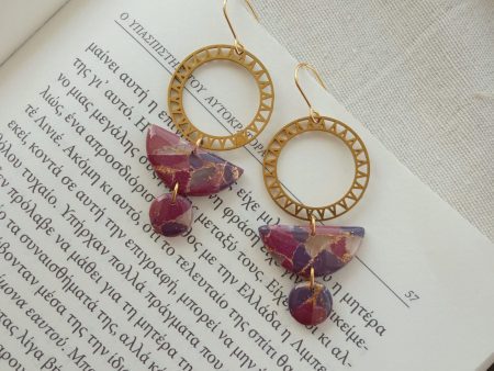 Boho style purple earrings