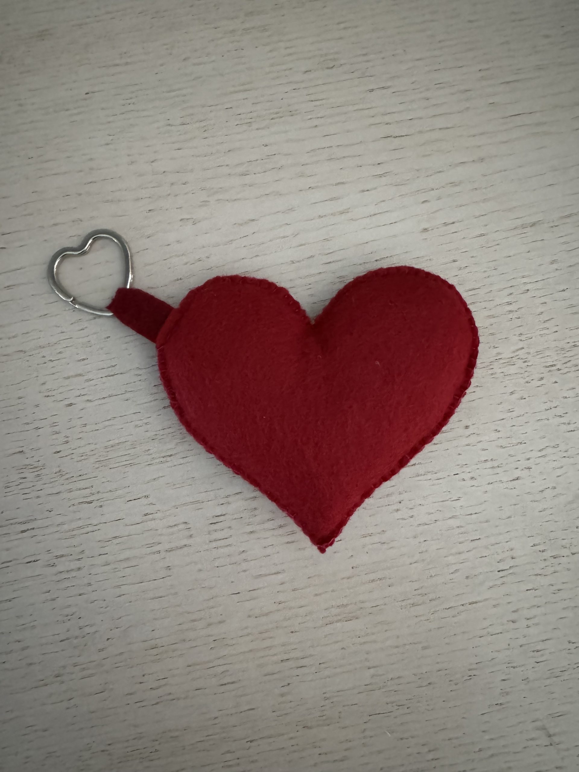 Handmade Felt Heart-Shaped Keychain - Image 3