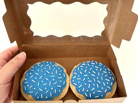 Felt Sugar Cookies Play Food Set – Blue Frosted Pretend Cookies, Ages 4+