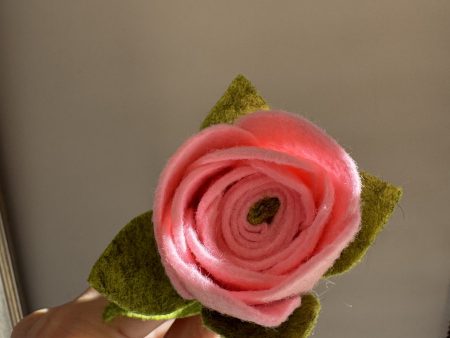 Handmade Felt Rose - 6 colours - Pink