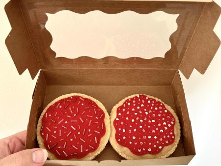 Felt Play Food Cookies – Red Frosted Sugar Cookie Set, Pretend Play