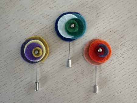 Handmade Abstract Circles Felt Brooch