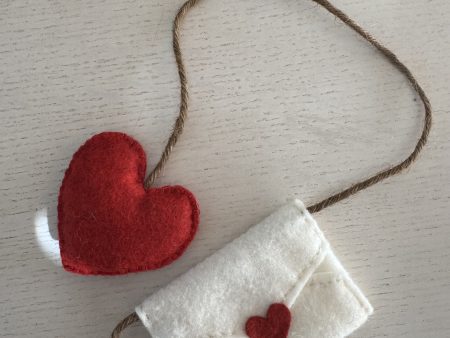 Handmade felt heart bookmark