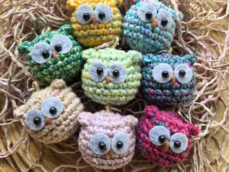 Handmade Crochet Owl Keychain / Keyring! Cute Amigurumi Owl Bag Charm!