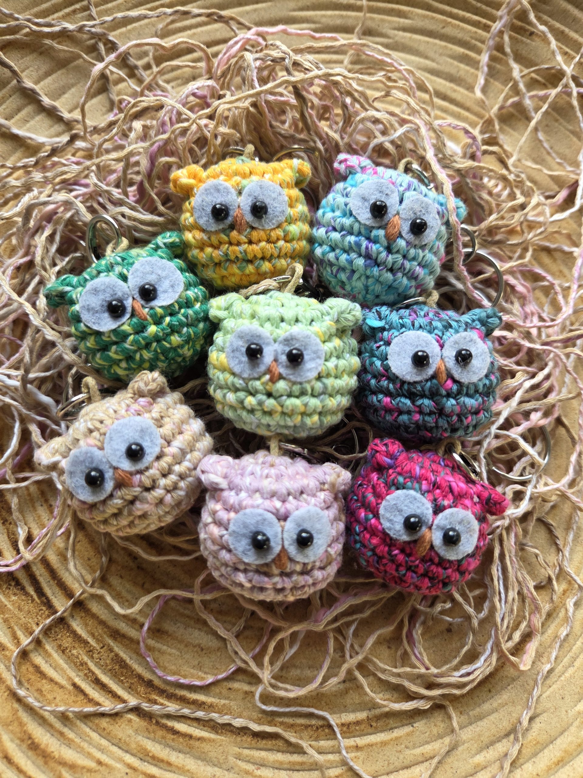 Handmade Crochet Owl Keychain / Keyring! Cute Amigurumi Owl Bag Charm!