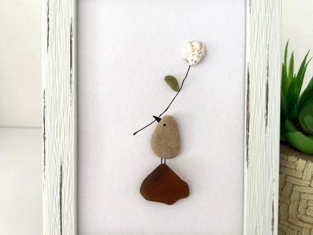 Whimsical Seaglass Bird Artwork – Real Cyprus Seaglass & Seashell, Coastal Wall Art, Handmade Beach Décor