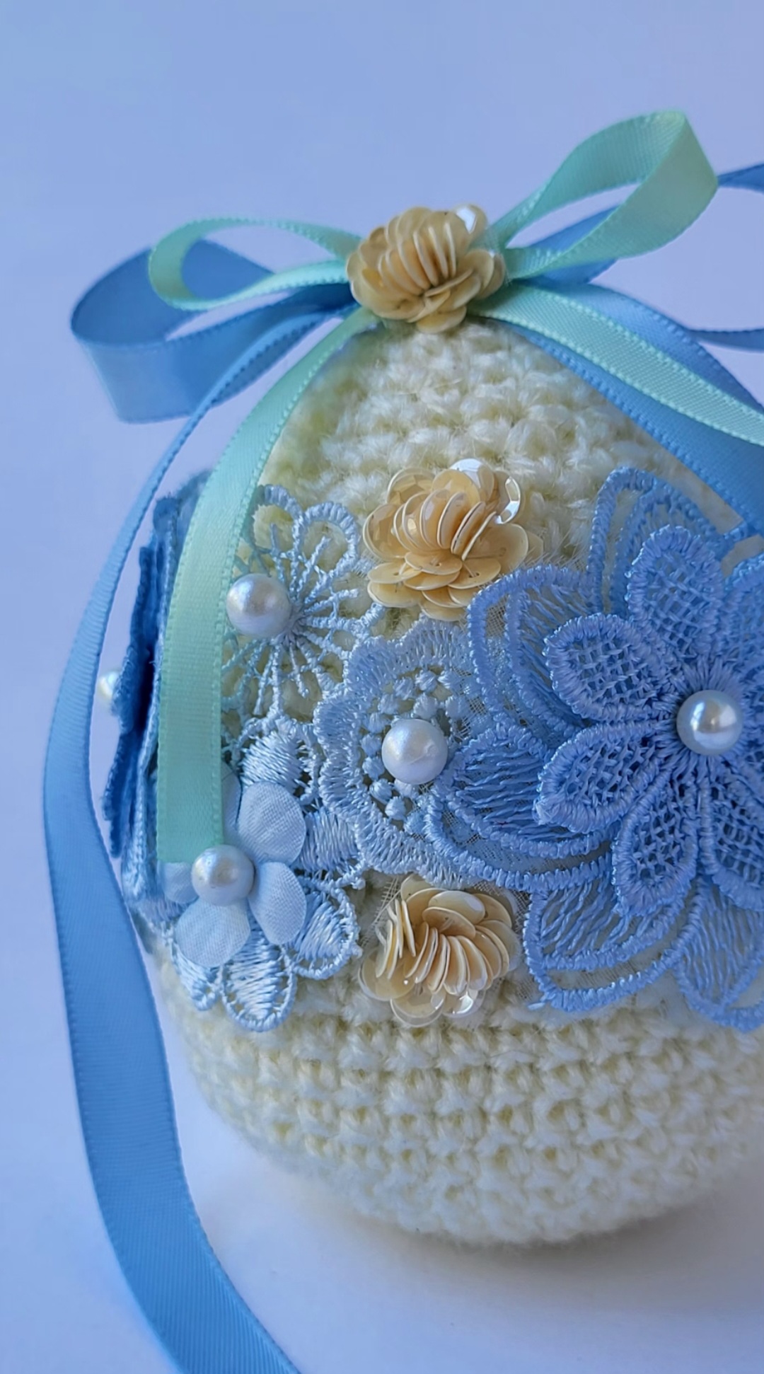 Crochet easter egg - Heavenly tenderness - ONE-OF-A-KIND - Image 2