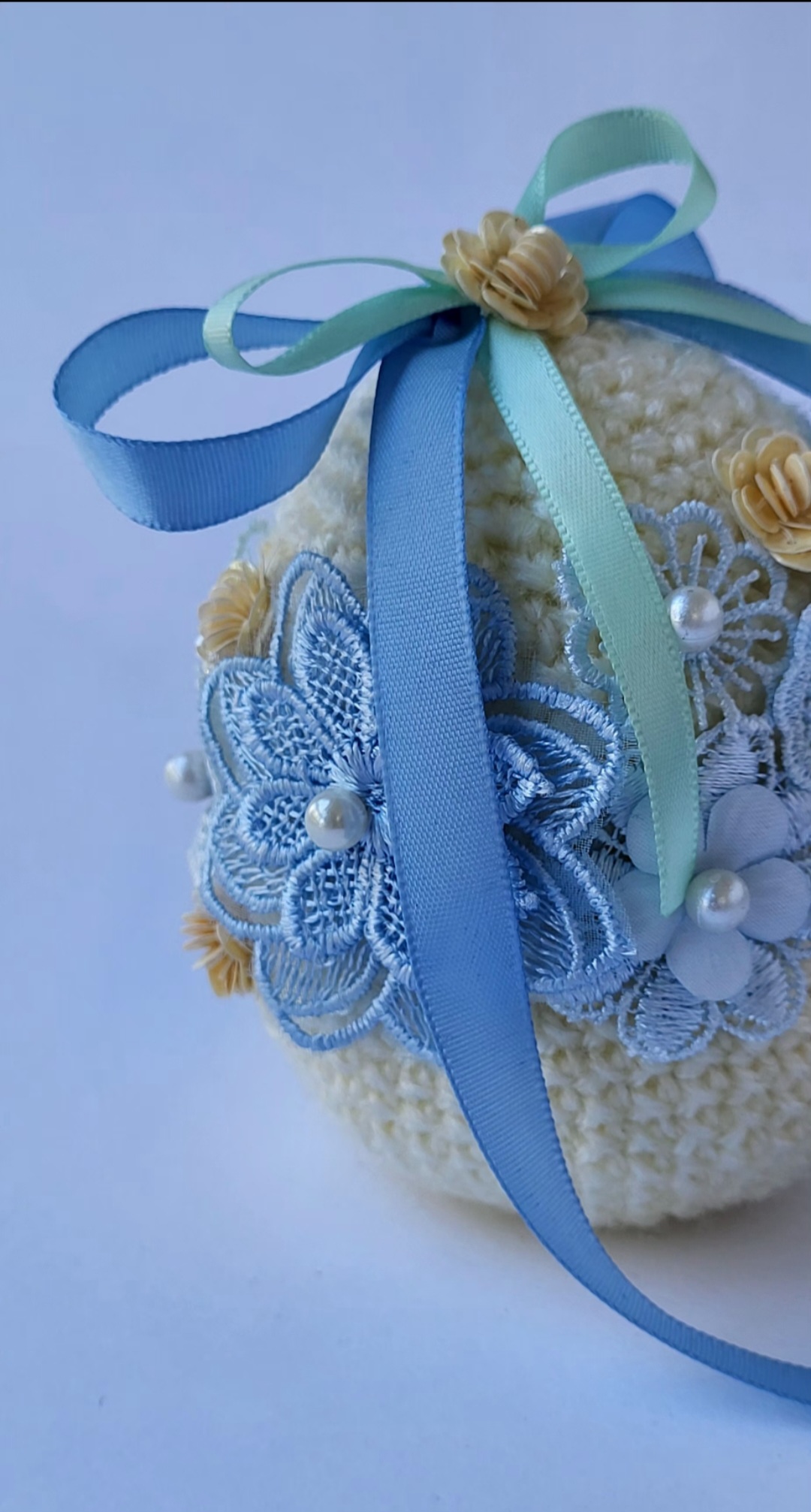 Crochet easter egg - Heavenly tenderness - ONE-OF-A-KIND - Image 4