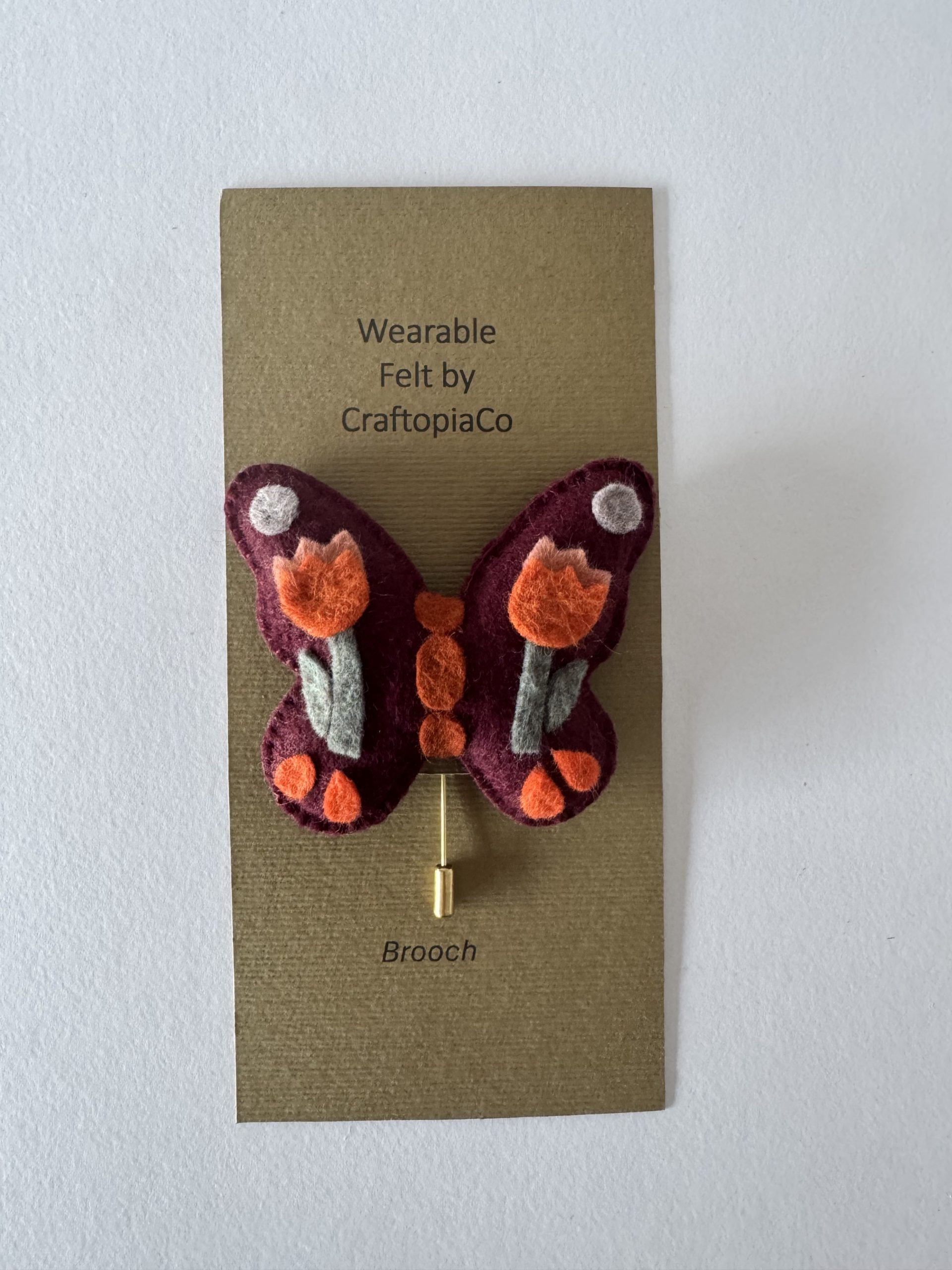 Felt Butterfly Brooch - 2 designs - Image 2