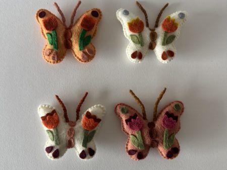Handmade Felt Butterfly magnets - 4 variations
