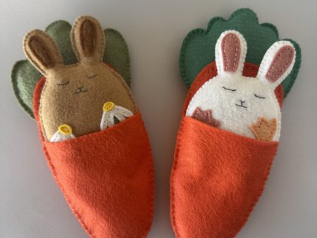 Adorable felt bunny and carrot cozy