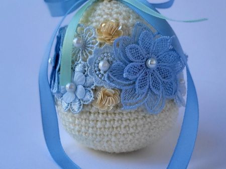 Crochet easter egg - Heavenly tenderness - ONE-OF-A-KIND