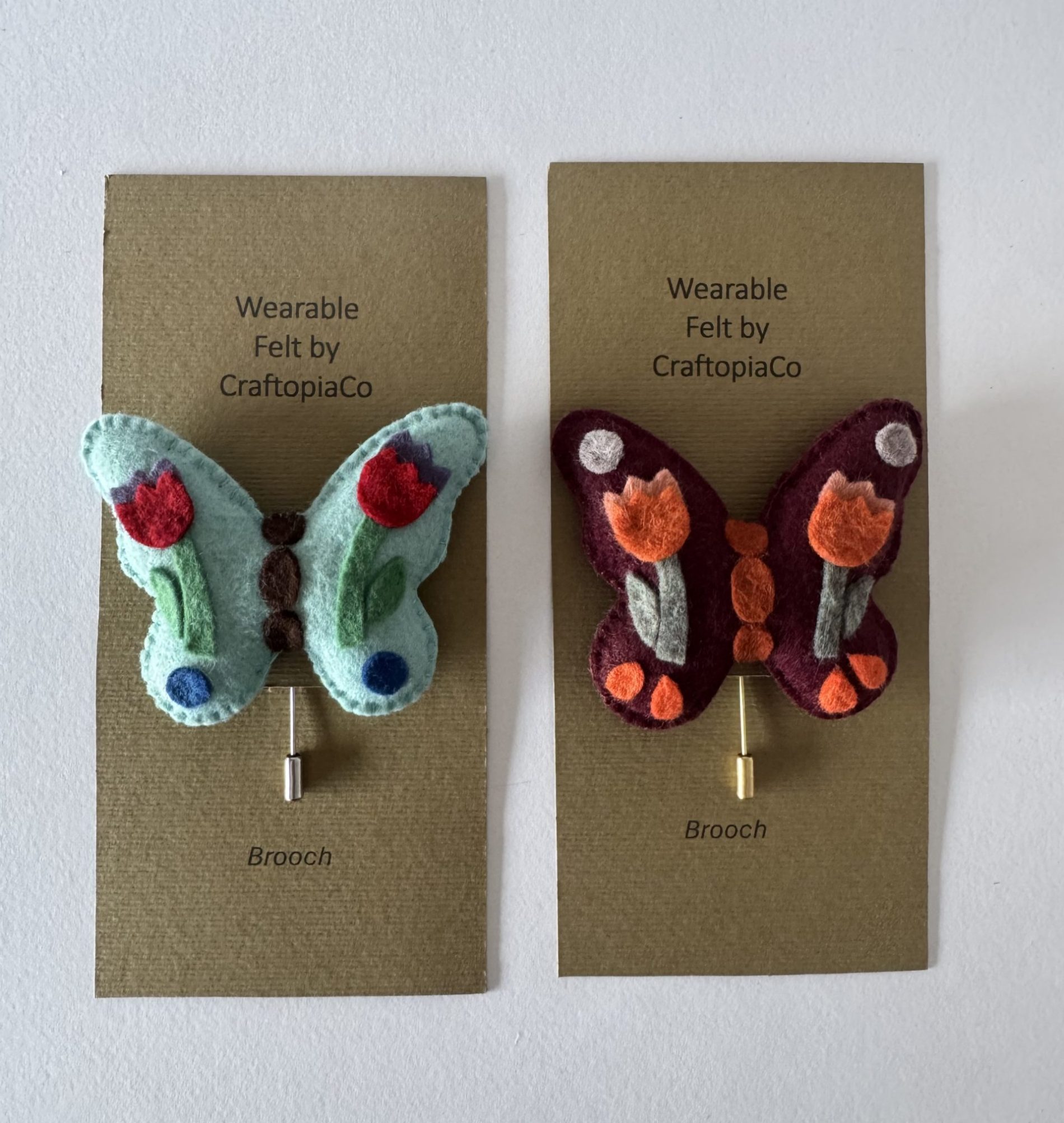 Felt Butterfly Brooch - 2 designs