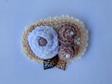 Unique Crochet Brooch - Ivory Whisper. ONE OF A KIND