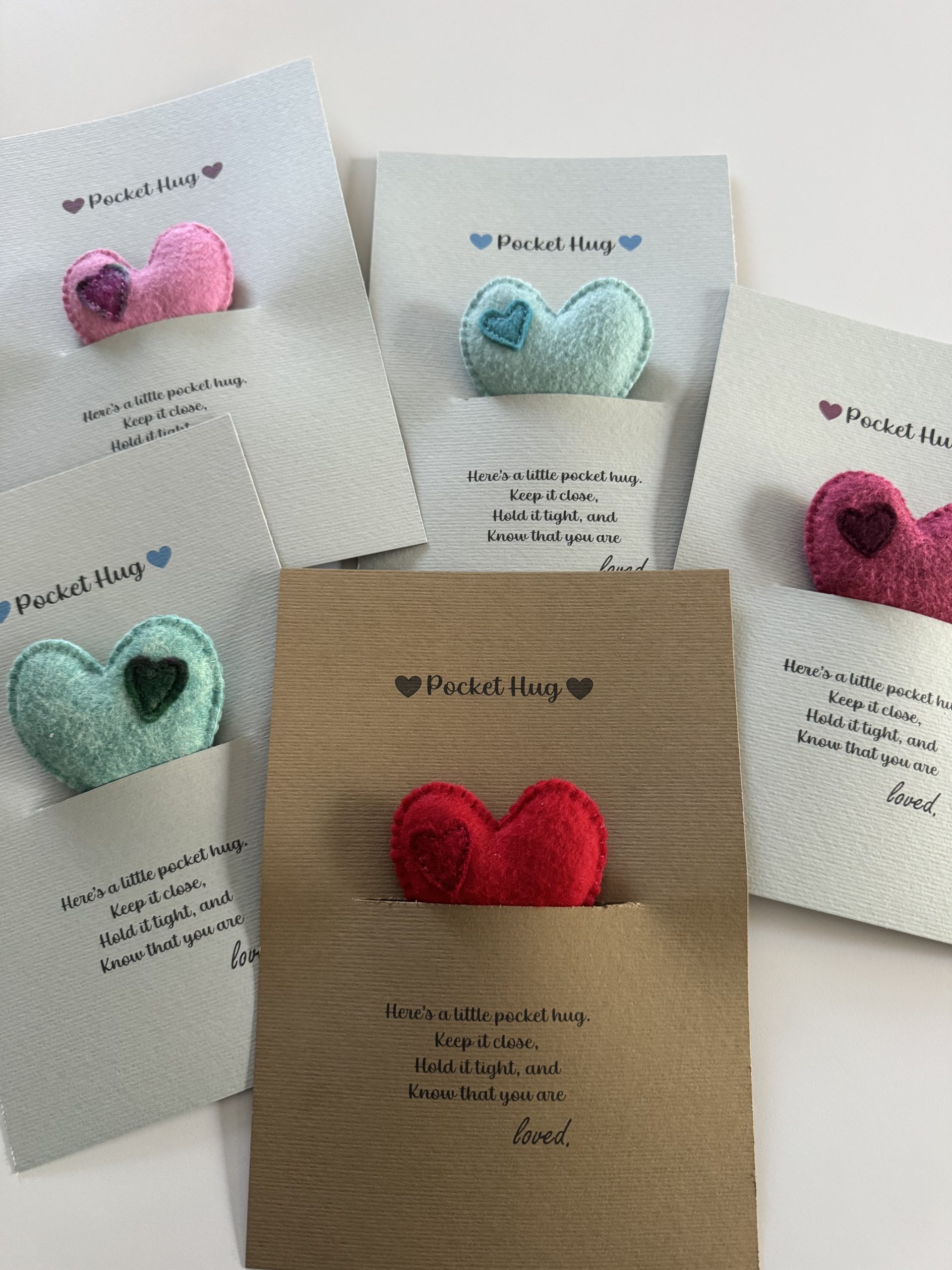 Handmade Felt Pocket Hug - 5 variations