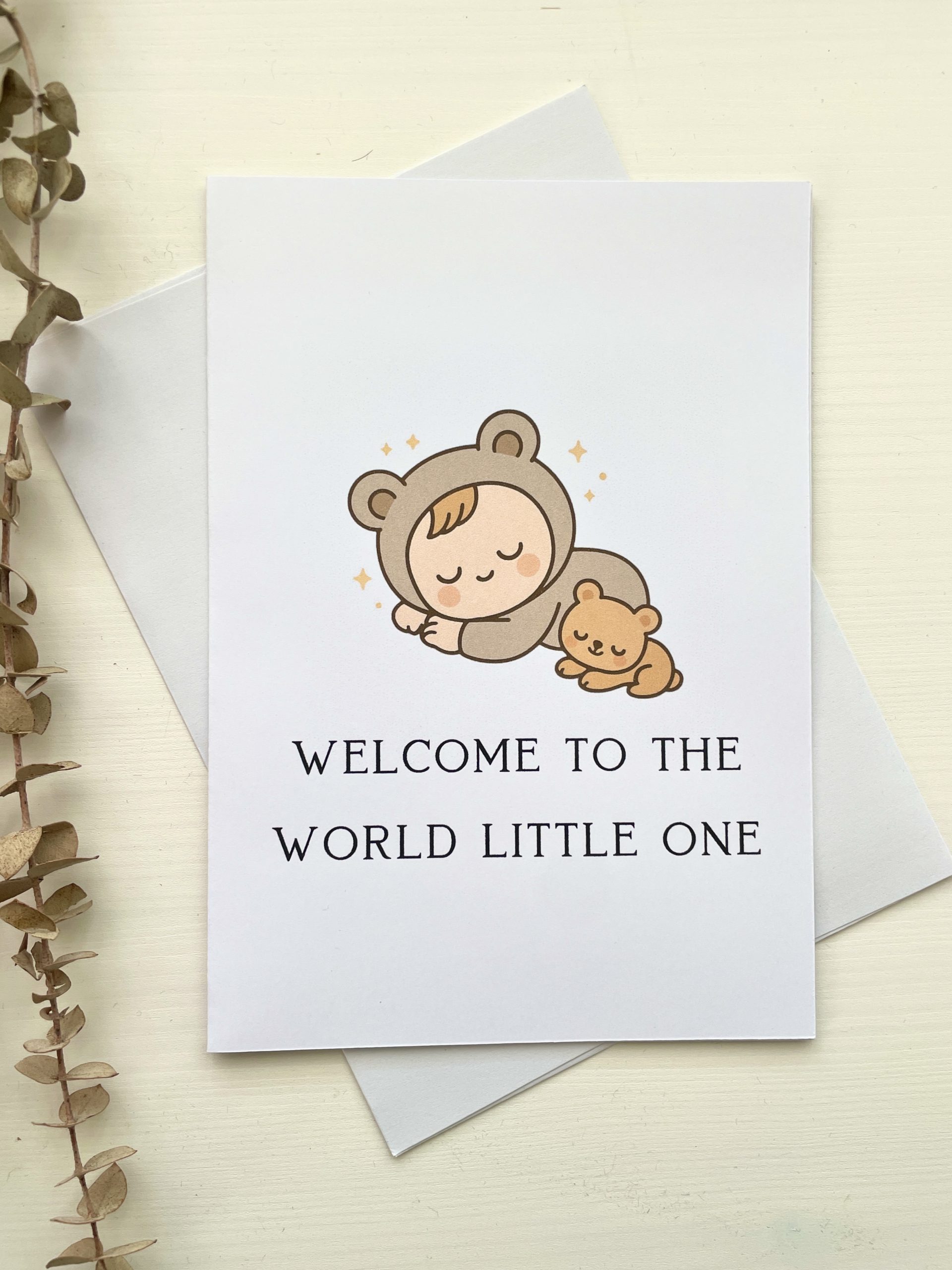 baby boy welcome card teddy bear new baby greeting card handmade