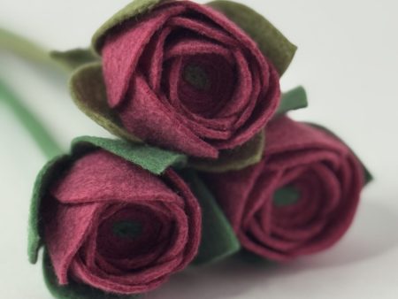 Handmade Felt Rose - 8 colours