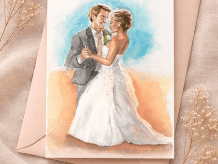 Custom Wedding Portrait | Watercolour Couple Painting